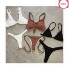 China manufacturer customize Hot Sale ribber Bikini private label ribber bikini swimwear for canada lady