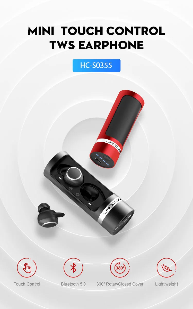 Bluetooth 5.0 True Wireless Mini Waterproof Tws Earphones Earbuds with Charging Case - ANKUX.COM