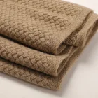 100% pure color winter cashmere scarf women plain cashmere knit wrap