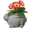 Flower Pots & Planters 3D Animal Planter Concrete Rabbit Flower Pot in Gray