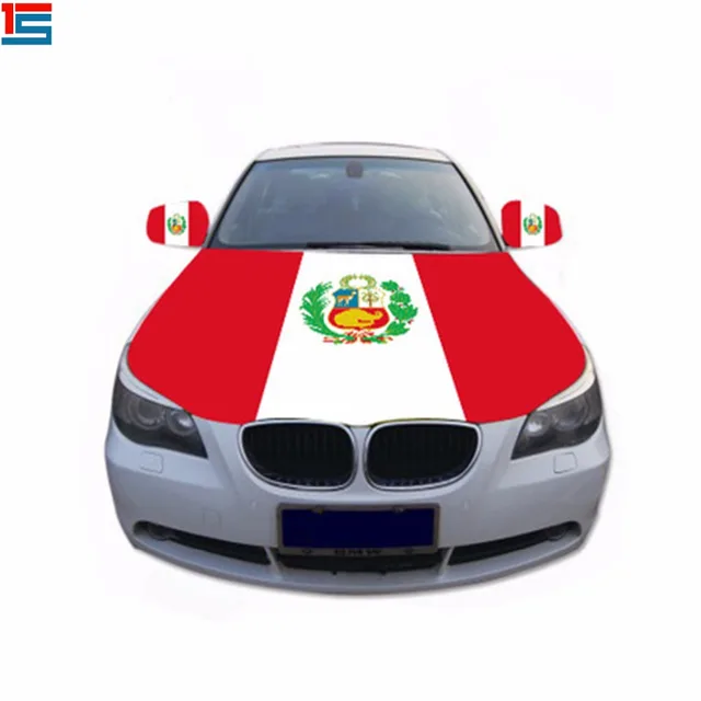 pretty cheap low moq high quality peru car hood cover flag