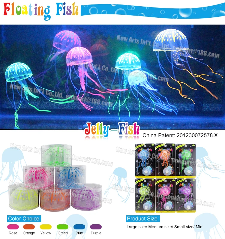 fluorescent floating type artificial jellyfish for fish tank