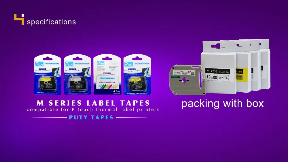 Professional Manufacturer compatible brother m tape M-K221 in 9mm black on white