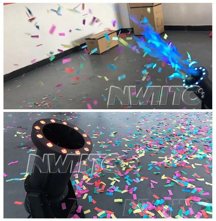 DMX Remote 1200w LED RGB 3IN1 making paper blower maker cannon confetti machine 