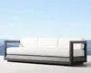 Modern patio outdoor garden aluminum 90" three seat sofa couch furniture