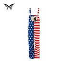 Custom made 100% cotton full length cartoon printed jumpsuit overalls for women