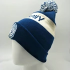 OEM 100 % acrylic jacquard custom winter beanie with POM POM wholesale fashion beanies hat