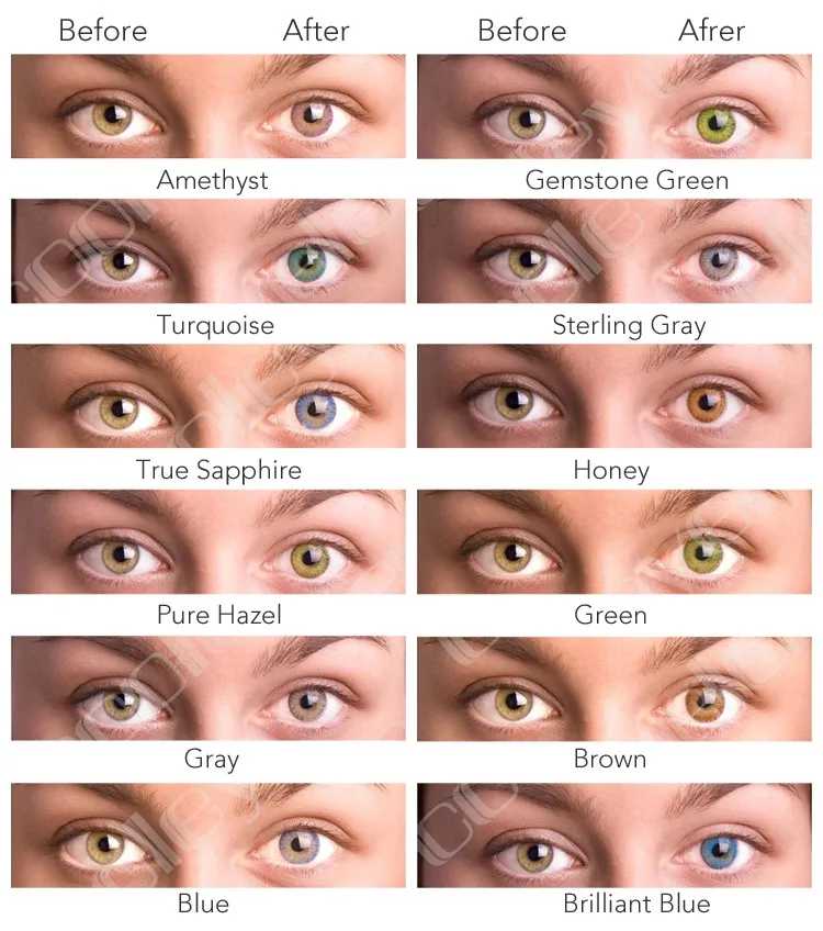 Wholesale Yearly Natural Looking Colored Contacts Tri Color 3tone