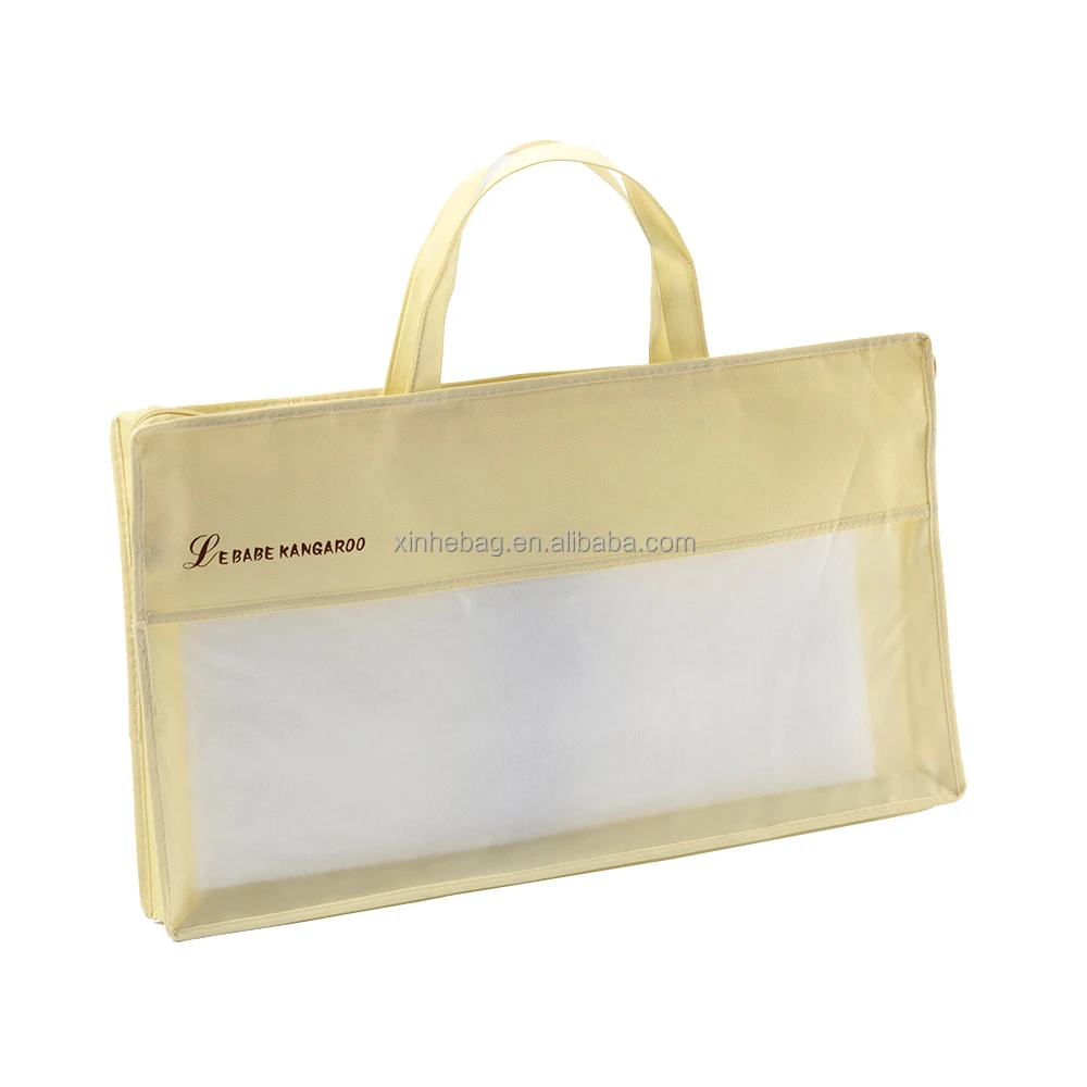 printing reusable 100gsm non woven pillow packaging bag with pvc