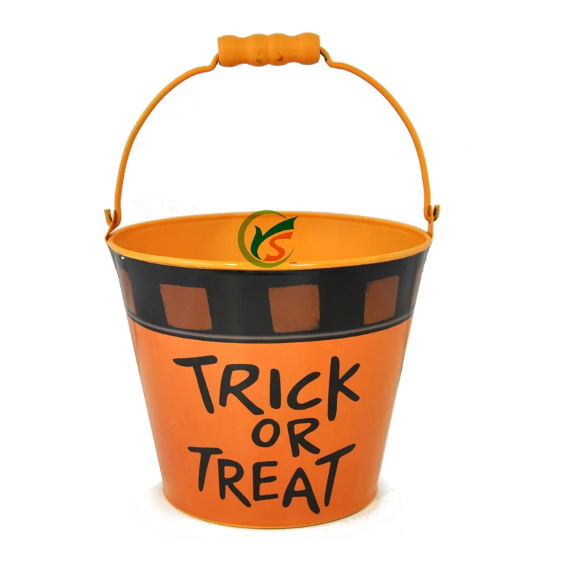 Mini Galvanized Metal Round Halloween Bucket Buy Halloween Bucket
