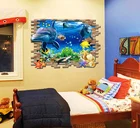 Beautiful Sea Lovely Dolphin Room Decor Mural 3d View Effect Wall Sticker