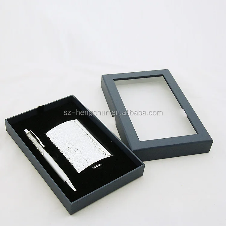 fancy pen set gift packaging boxes with clear window
