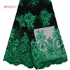 Green African Lace Fabric With Rhinestone French Lace Fabric Embroidery Lace Fabric 938