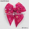 Fashion beaded bow design sew on applique(DF-015-1)
