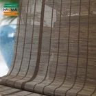 Window Sunscreen shutter Fabric Horizontal Slat Bamboo Roller Roll Up Blinds