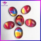 Cabochon Cut Glass Stone multicolor glass gems Machine cut Oval 18x25 mm Crystal Glass Stones