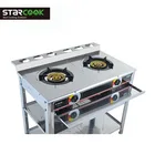 2 Burner Cooktop 2 Big Cast Iron Burner2 Gas Cooktop Stainless Steel 2 Burner Table Gas Stove Stand Cooktop