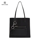 Hot custom designer black leather work tote bag