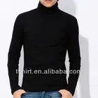Blank long sleeve mens cotton turtleneck t shirts