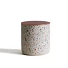 terrazzo candle holder with metal copper lid in 8 oz