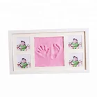 New baby diy newborn gift set photo frames handprint and footprint with inkpad