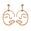 ed02050d Custom Trends Fashion Accessorize Designs OOTD Wholesale Fashion Gold Plated Face Earrings Jewelry