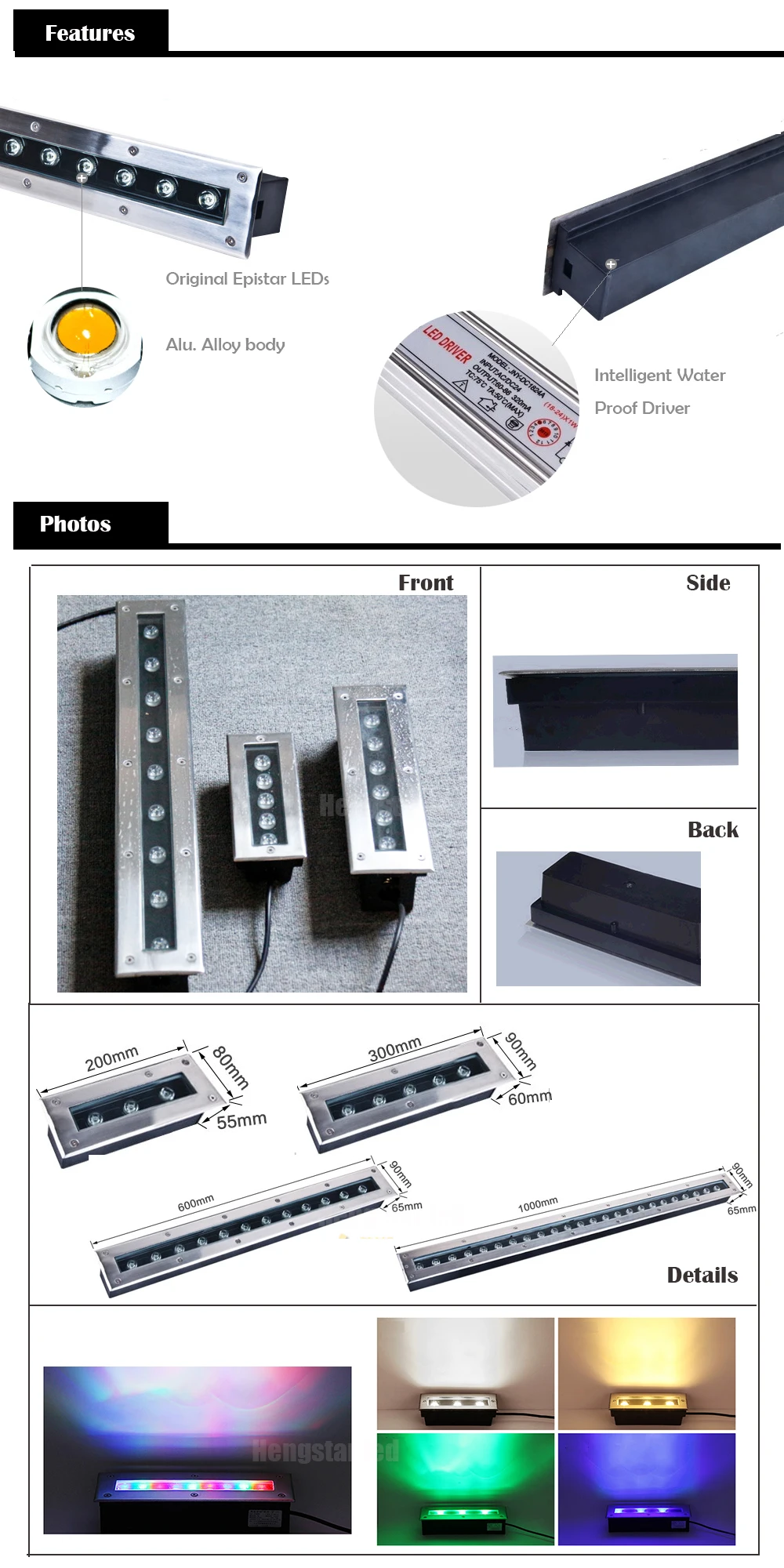 led underground lamp 7w linear inground light