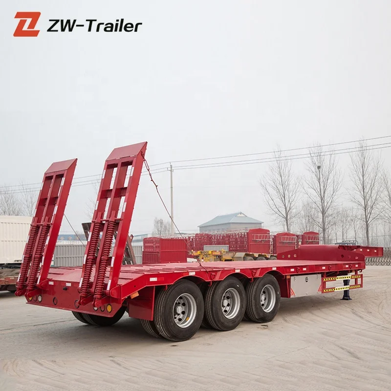 Factory Price 40 Ton 2 Axle Low Bed Semi Trailers Sale Buy 2 Axles Low Bed Trailer Low Bed Trailer Carbon Steel Semi Trailer Product On Alibaba Com