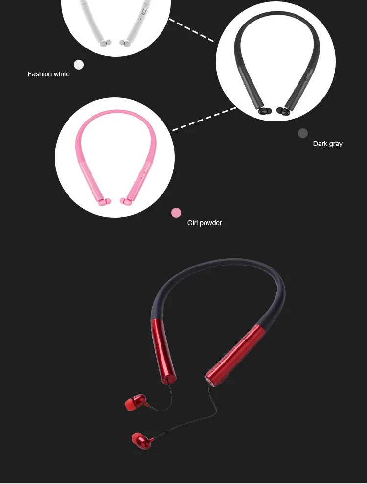 SYYTECH HB-905 neckband retractable wireless Noise reduction headset V4.0Bluetooth stereo sports Headphones - ANKUX.COM