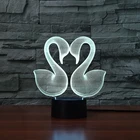 FS-3665 3d shadow light swan shape animal shaped light