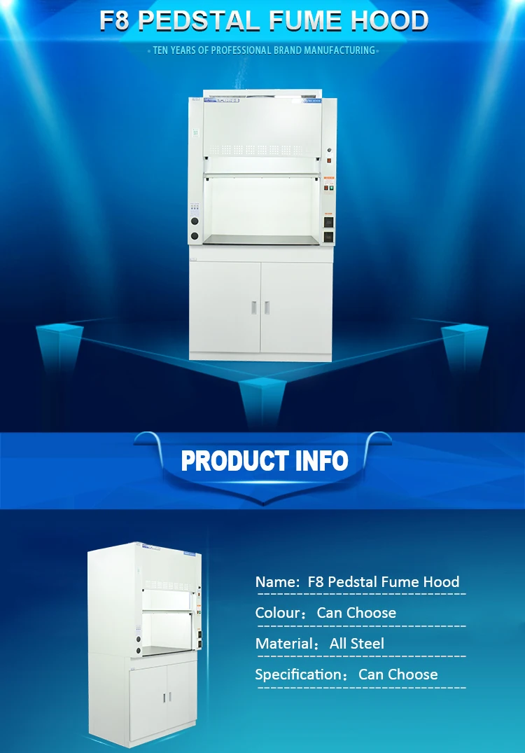 Environmental Standard Intelligent Stainless Steel, School Explosion Proof Fume Hood Laberatory /