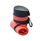 Customized promotional multi-colors outdoor camping silicone foldable water bottle