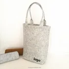 X stitching reinforcement handled eco friendly recyclable felt tote shopping bag custom