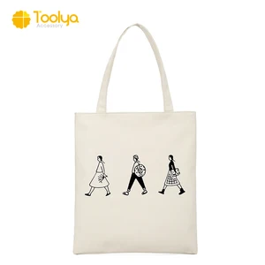 promotional custom printed white cotton plain canvas tote bag