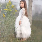 High quality girls dresses white wedding party baby lace dress