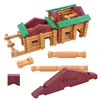 Forest Small Diy Wooden Built Wooden Lincoln Building House Log Blocks 170pcs