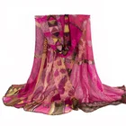 Cute Cat Print Scarf Women 160cm*50cm Chiffon Silk Scarf Lady Luxury Autumn Long Soft Scarves Stoles Echarpe
