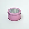 custom design colorful round candy gift tin box with PVC window for party