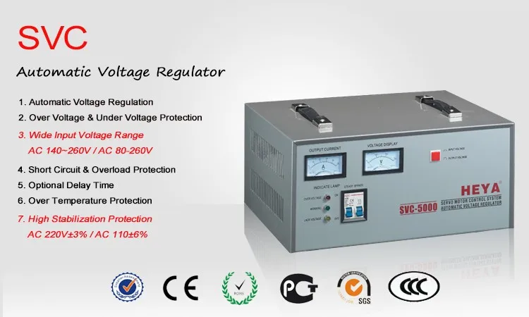 SAVR-5000VA Régulateur de tension 5 KVA numérique 140v 260v Servo moteur