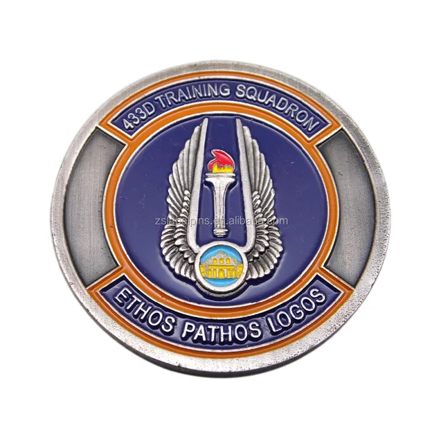 custom 433d traning squadron coin ethos pathos logos challenge