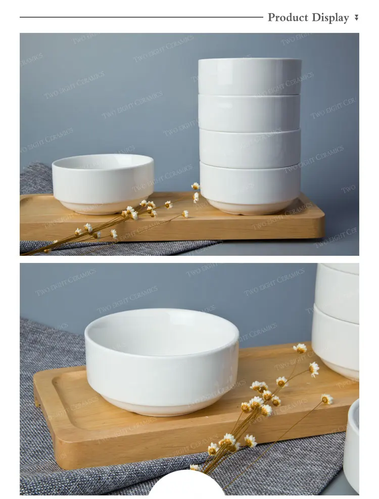 Top choice banquet buffet personalized porcelain 250ml ceramic stackable soup bowls