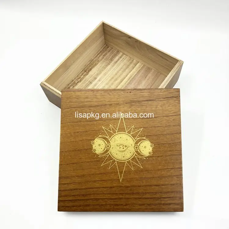 custom square packaging christmas gift painted wooden box with