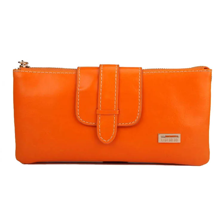 Hot Sale 2015 Women Wallets Double Zipper Purses Clutch Female Oil Waxing Leather Wallet Ladies Wallets Brand Free Shipping