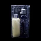 Custom logo Environmental Material PVC clear cosmetic bag plastic shampoo packaging bag with button closure