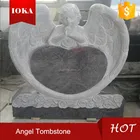 headstone with angel wings engraving,angel etching headstone