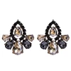 Kaimei 2018 fashion jewelry wholesale beautiful earrings for girls crystal glass stone antique gold stud earrings for women
