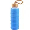 AIHPO07 Blue Fancy Custom BPA-free Colored Sports Drinking Glass Water Bottle With Silicone Sleeve Lids