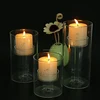 LGJ045 fashionable wedding banquet glass hurricane candle holders
