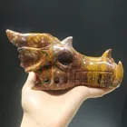 Wholesale Natural Carved Crystal Skulls Reiki Healing Dragon Skulls Ocean Jasper Skulls Crystal Crafts