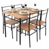 Wood kitchen dining room furniture dining table 4 chairs set wholesale